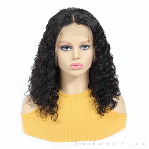 Direct Factory Price Bob Wigs For Women Lace Front Peruvian Human Hair Deep Wave Wig Short Bob Cut Swiss Lace Frontal Bob Wigs